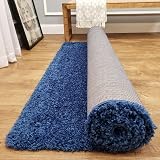 Prime Plus Navy Blue Thick 5cm Pile Shaggy Rug 60 x 110cm