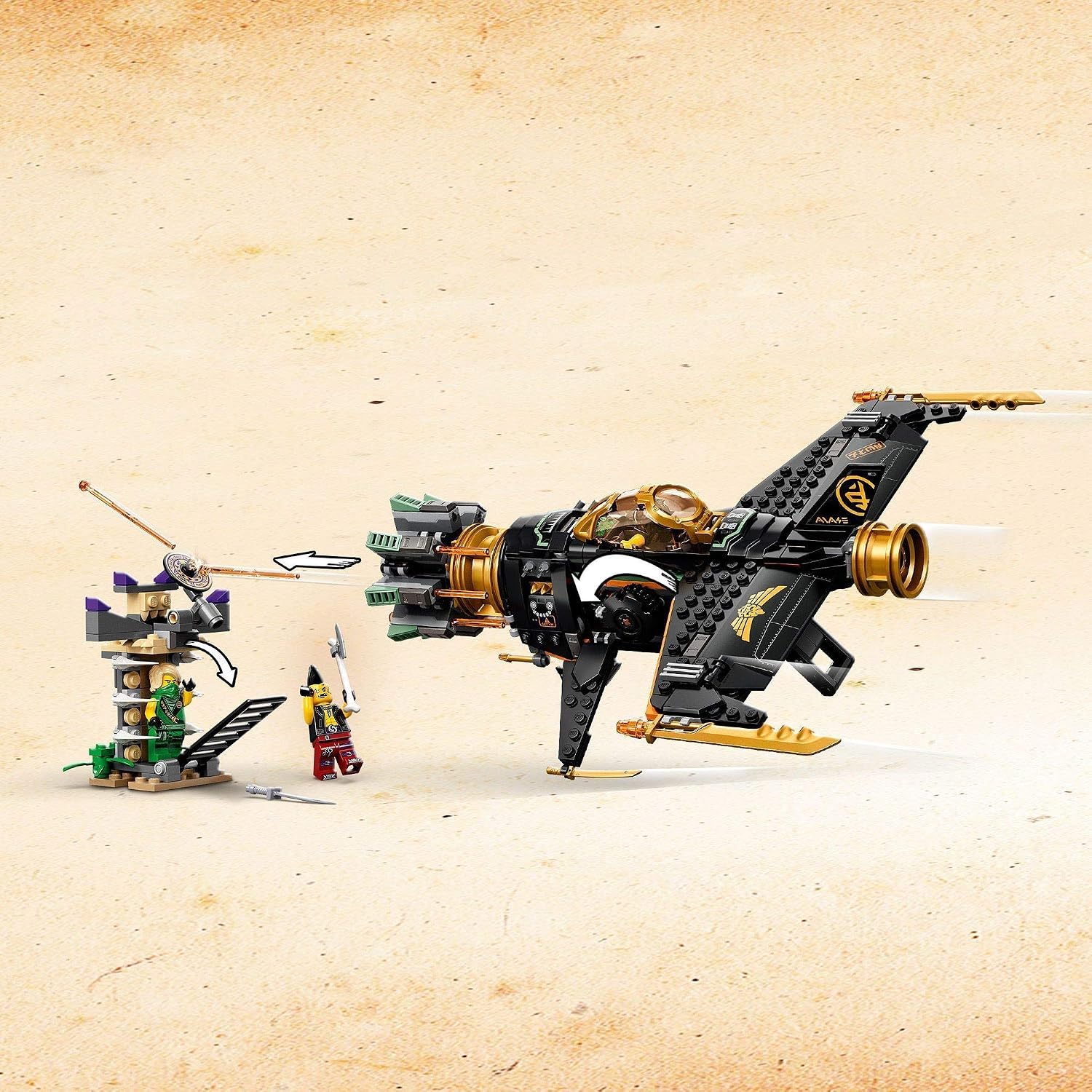 LEGO 71736 NINJAGO Legacy Boulder Blaster Aeroplane Toy with Prison and Collectible Gold Ninja Kai Figure, Gifts for Boys & Girls - Image 4