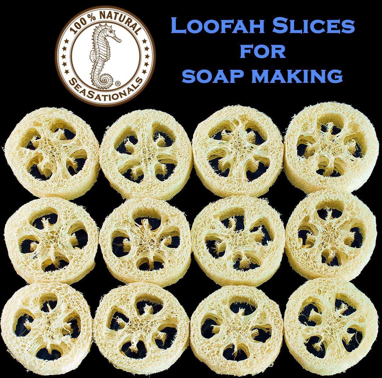 Premium Loofah Slices for Soap Making – Natural Luffa Cuts for DIY Soaping Products, Arts and Crafts – All Natural, Dry & Ready for Use Sliced Loofah (12)