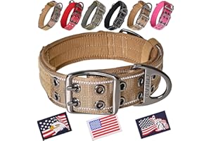 ADITYNA Heavy Duty Dog Collar for Large Dogs - Reflective Collar with Handle for Training, and Walking - Wide, Thick, Tactical, Soft Neoprene Padded