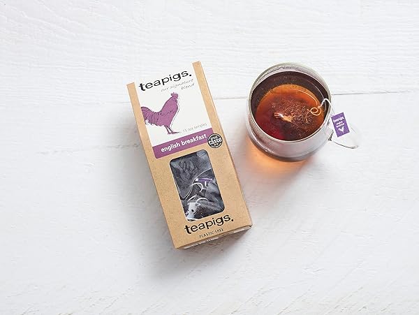 TEAPIGS ENGLISH BREAKFAST TEA BAGS MADE WITH WHOLE TEA LEAVES, NATURAL INGREDIENTS, NON-GMO, CLASSIC MORNING BLEND – 90 COUNT (6 PACKS OF 15 TEABAGS)
