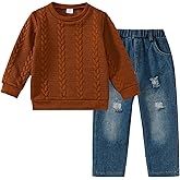 Little Boy Clothes Long Sleeve Sweatshirts+Denim Jeans Fall Outfits Winter Pants Set 3-8 Years