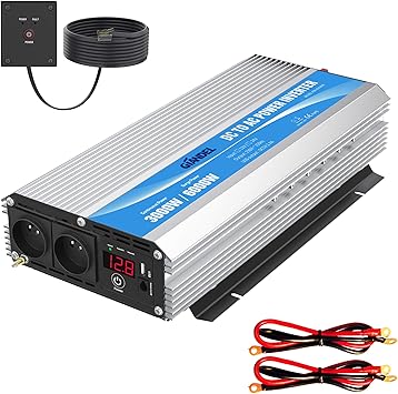 Convertisseur 12v 220v 230v 3000w Onduleur A Onde Modifiee Transformateur Avec Telecommande Et 2 Ac Prises Affichage Led Grande Coquille Pour Voiture De Camion Giandel Amazon Fr High Tech