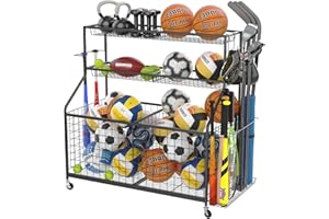 Gadroad Garage Sports Equipment Organizer, Ball Storage Rack, Sports Gear Storage, Garage Ball Storage, Garage Organizer with