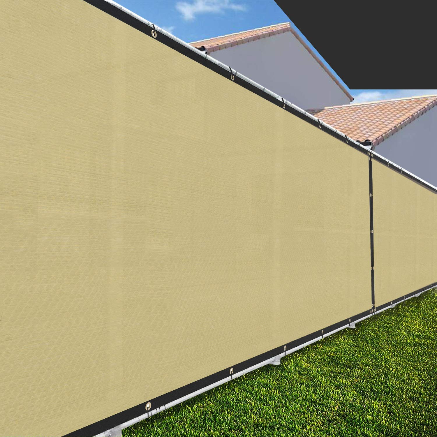 TANG Sunshades Depot 3' 8' by 67' Feet Beige for Chain Link Fence (4x67' Ft) Privacy Screen Windscre