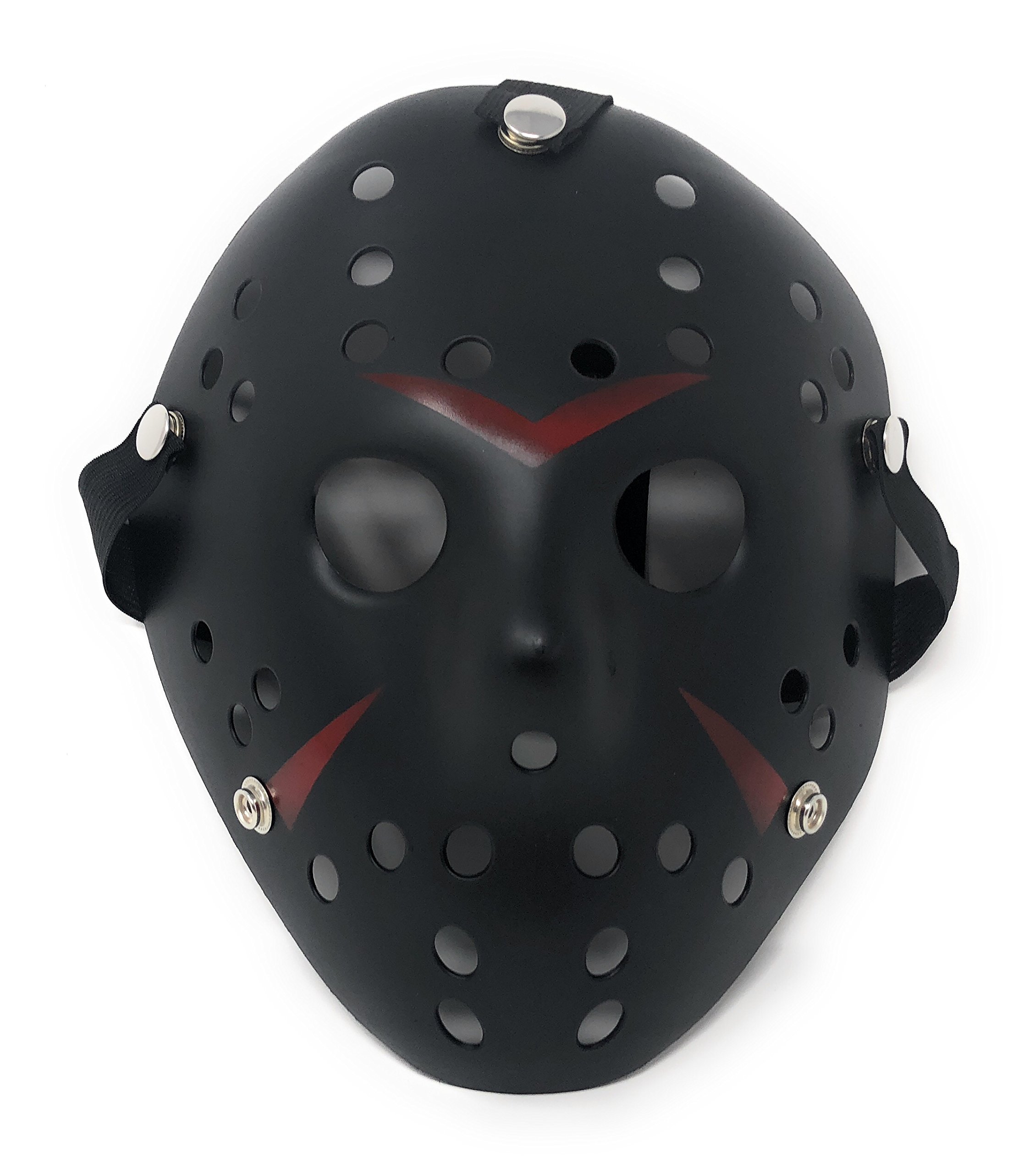 UltraByEasyPeasyStore Ultra Scary Halloween Hockey Mask - Horror Costume & Adults and Kids - Halloween Parties and Events - Perfect Scary Costume Accessory - Serial Killer - Black Coloured