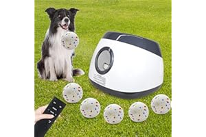 MEKAPLE Automatic Dog Ball Launcher, Upgraded Interactive Dog Balls Thrower with 3 Distance 29Ft-79Ft, Remote Control Ball Launcher for Medium&Large Dogs, 5 Etpu Balls Included (Silver Grey