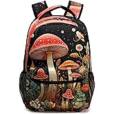 Kwlegh Mushroom Backpack for Boys Girls Cute Bookbags Red Mushroom Floral Kids Schoolbag with Chest Strap Kindergarten Preschool Elementary Lightweight Backpack for School