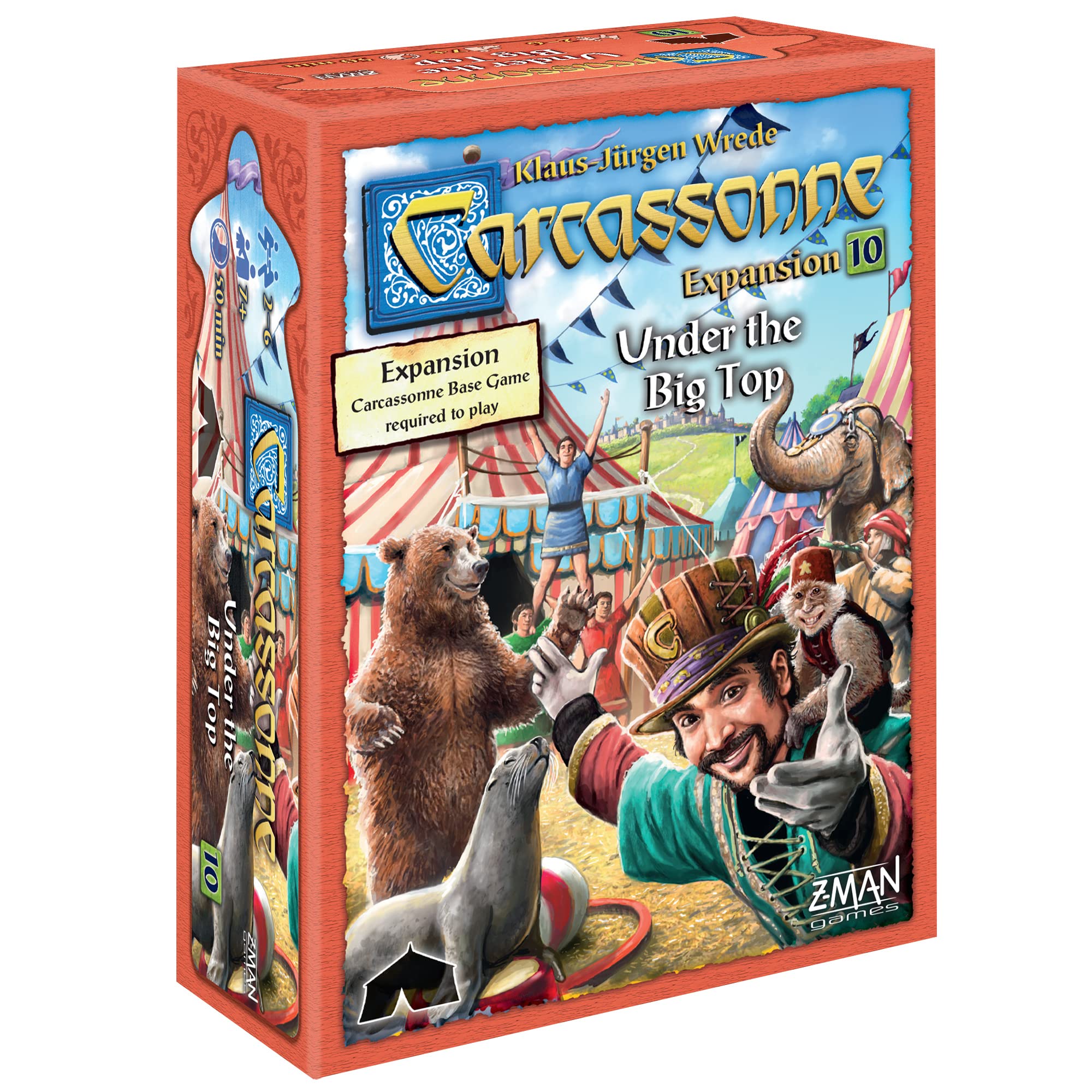 Z-Man Games, Carcassonne Under the Big Top, Board Game EXPANSION 10, Ages 7 and up, 2-6 Players, 45 Minutes Playing Time