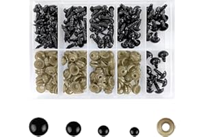 Qceasiy Plastic Safety Eyes with Washers 260 Pcs, Craft Doll Teddy Bear Nose for Amigurumi, Crafts, Crochet Toy Stuffed Animals (Assorted Sizes)