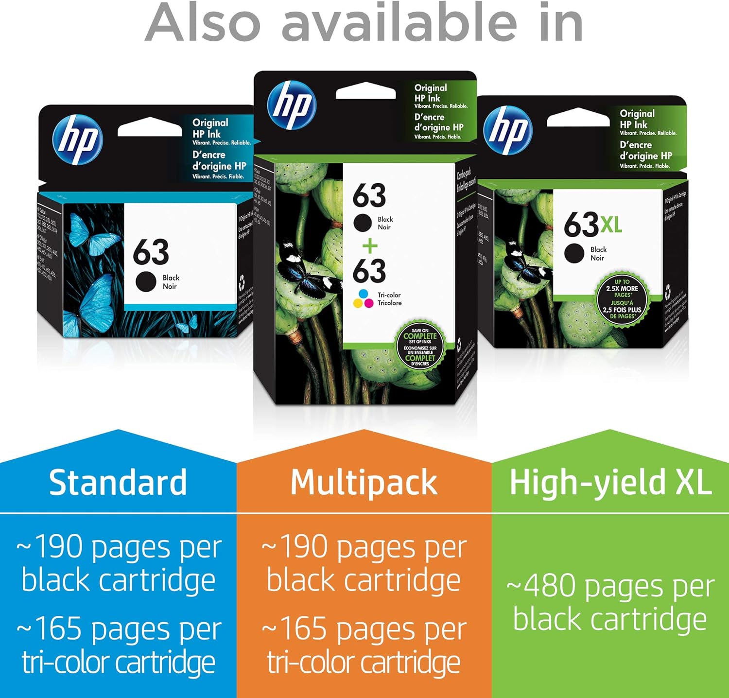 HP 63XL | Ink Cartridge | Tri-color | F6U63AN: Office Products