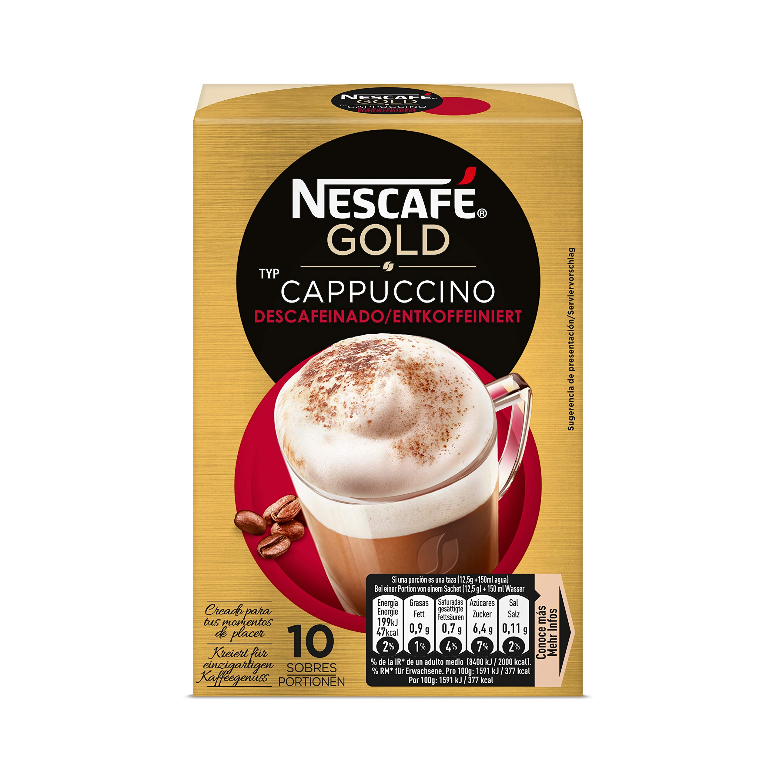 Buy Nescafe Cappuccino Decaffeinated Extra Foam Coffee Pack 10x12.5