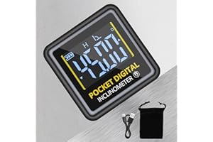 ALLmeter Mini Magnetic Digital Angle Finder 4 * 90° VA Screen Backlight,Rechargeable Protractor Inclinometer with V-Groove Magnetic USB Type-C Charging Angle Gauge for Woodworking Building Saw Blade
