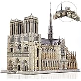 CubicFun 3D Puzzle for Adults Moveable Notre Dame de Paris Church Model Kits Large Challenge French Cathedral Brain Teaser Ar
