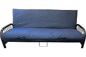D&D Futon Furniture Real Jean Denim Futon Mattress Covers, Mattress Protector, Bed Slipcovers (Dark Denim, Full 6 x 54 x 75)