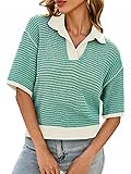 Cicy Bell Womens Striped Cropped Sweaters Tops