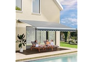 YITAHOME 10' x 8' Patio Retractable Awning, Sun Shade Shelter Cover Patio Canopy Sunsetter