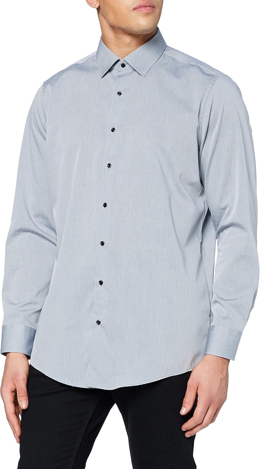 OMBRE Langarmhemd Herrenhemd SLIM FIT Aus Dekorativem Stoff Mit Einer Tasche S08cg031