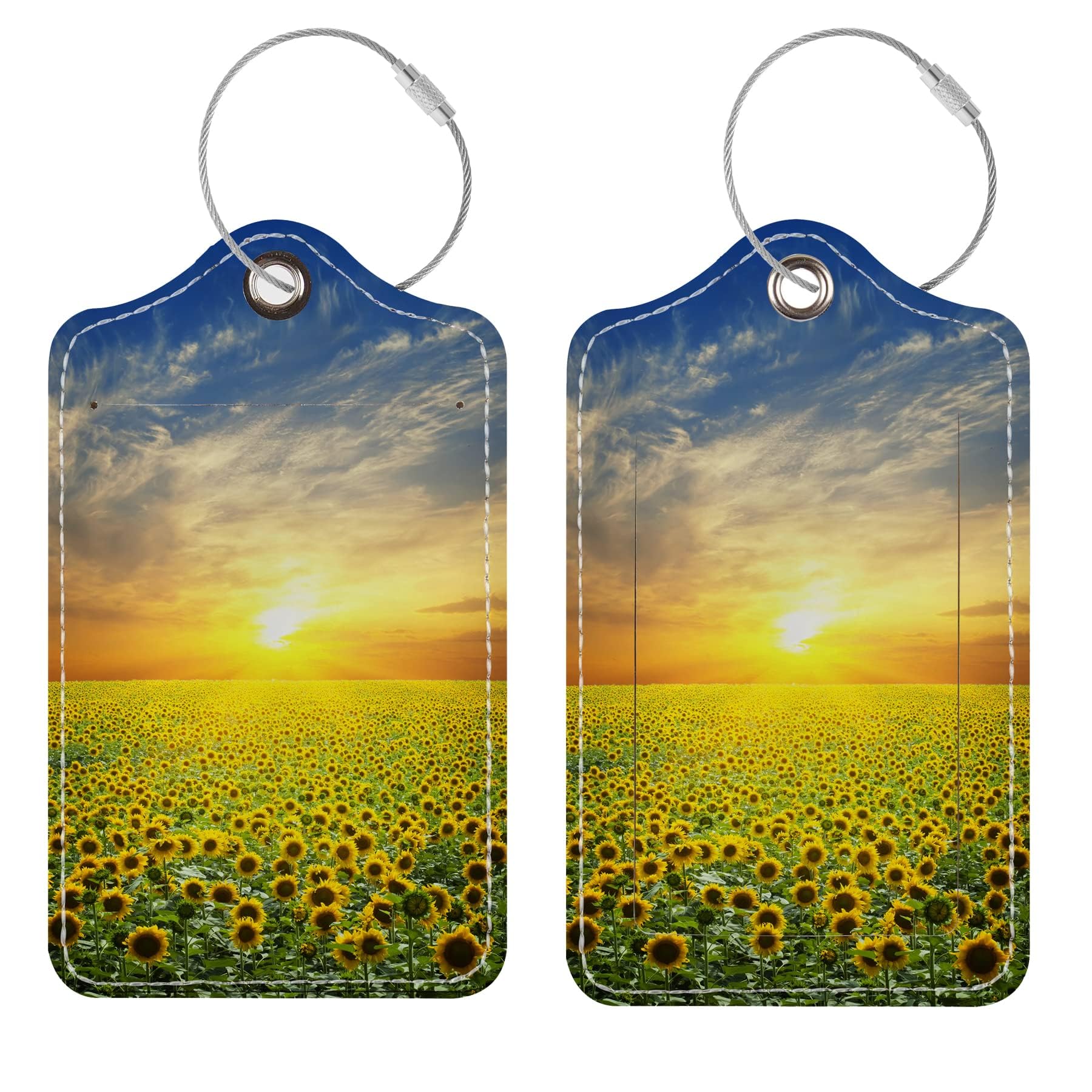 Photo 1 of Luggage Tags for Suitcases, 2 Pack Cute PU Leather Suitcase Tag Identifiers TSA Approved with Stainless Steel Loop and Address Card for Baggage Tag for Cruise Airport Travel Essentials by Chelmon