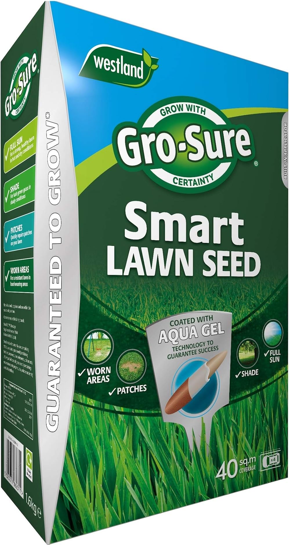 Westland GRO-Sure Aqua Gel Coated Smart Grass Lawn Seed 40m2 1.6 kg