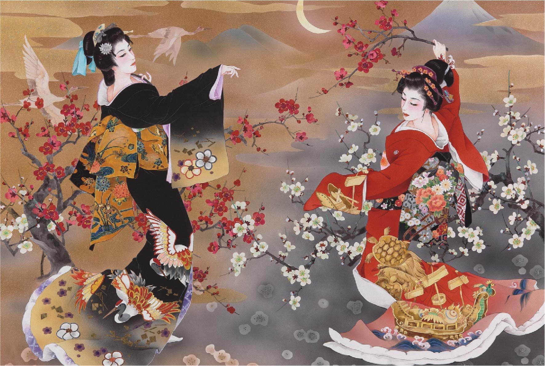 Photo 1 of **FACTORY SEALED** Funnybox Beauty Paintings by Haruyo Morita- Wooden Jigsaw Puzzles 1000 Piece Teens Family