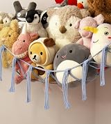 mirolam Teddy Hammock Toy Storage Net 41x41x55 cm Durable Cotton view 3