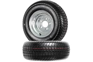 eCustomrim 2-Pack Trailer Tires On Rims 20.5X8-10 205/65-10 20.5X8.0-10 5 Lug Galvanized Load Range C Wheel - 2 Year Warranty w/Free Roadside