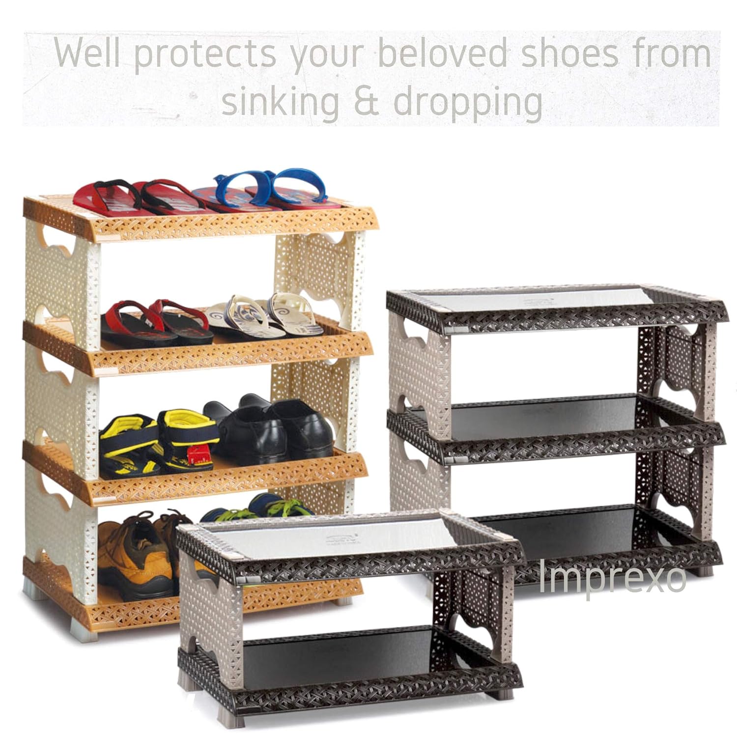Imprexo Multipurpose Plastic Shoe Storage Organiser Drawer Shelves