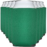 TahoeBay Blank Beer Can Cooler Sleeves (8-Pack) Bulk Sublimation Blanks for Vinyl Plain Soft Foam Can Sleeves Coolers for Soda Cans & Bottles Black, White, Solid Color (Kelly Green, Regular 12oz)