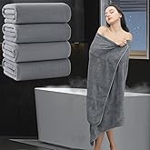 MAGGEA Extra Large Bath Sheet 4 Piece (35"x70")-Ultra Soft Oversized Bath Towel,Bath Sheet Towel Set for Bathroom Hotel,Highly Absorbent Quick Dry Shower Towel Set for Adults,Bath Towel Dark Grey