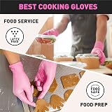 OKIAAS Pink Vinyl Gloves Medium 50 Count Latex-Free PVC Kitchen Lab view 3