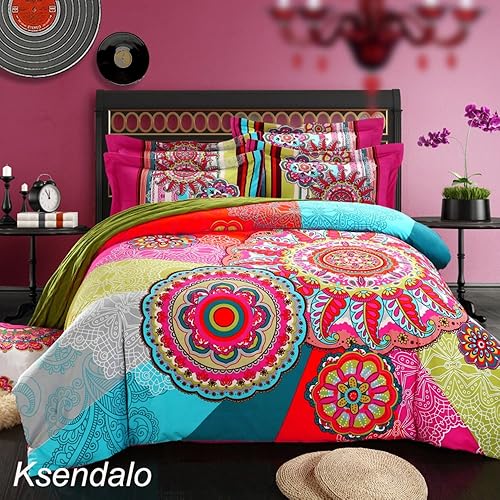 FADFAY Colorful Bohemian Duvet Covers Queen King Size Exotic Boho