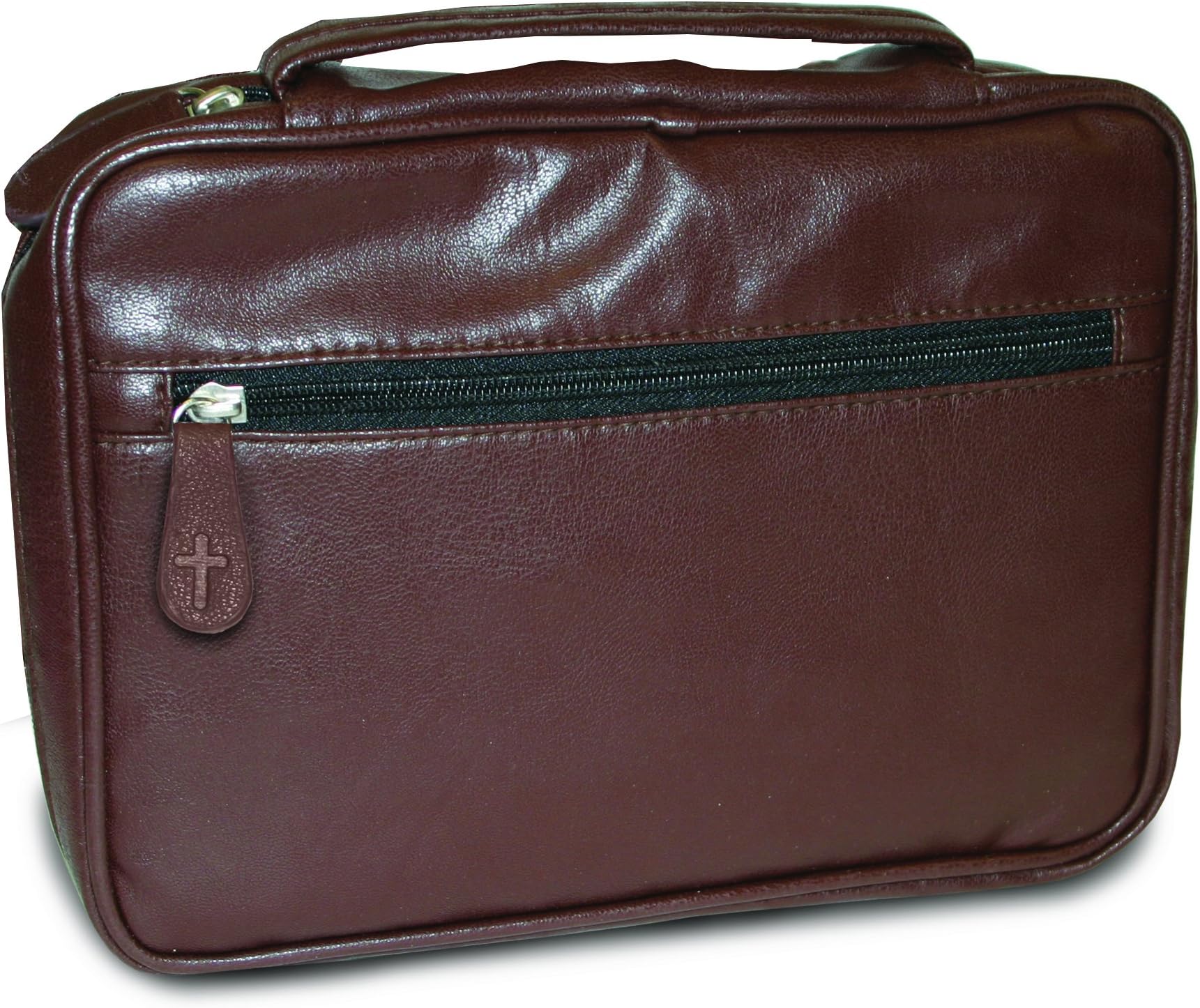 Divinity Boutique Bible Cover Basic with Zipper on Back Brown, XXL (22357)