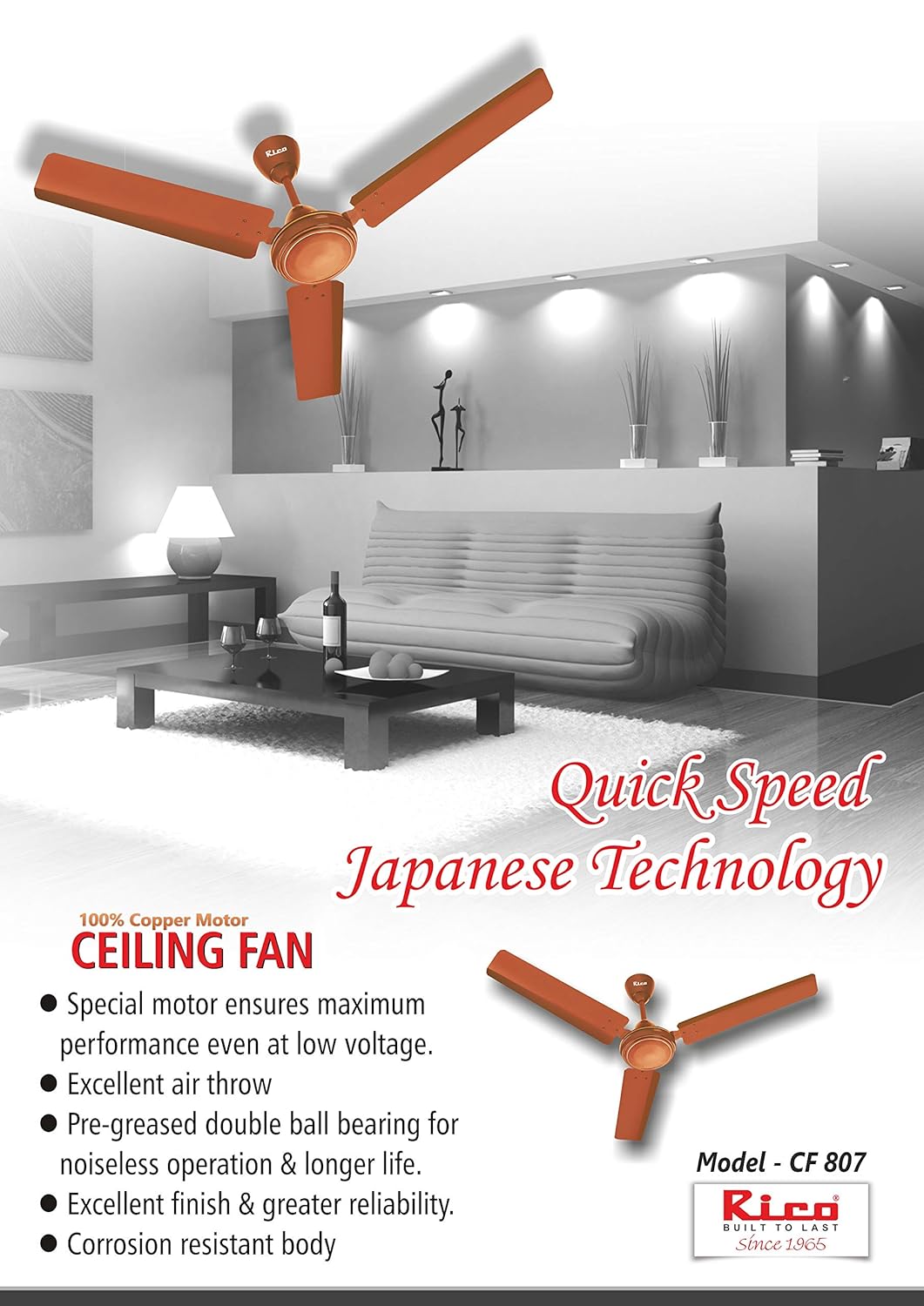 Buy Rico Ceiling Fan Brown Online At Low Prices In India Amazon In
