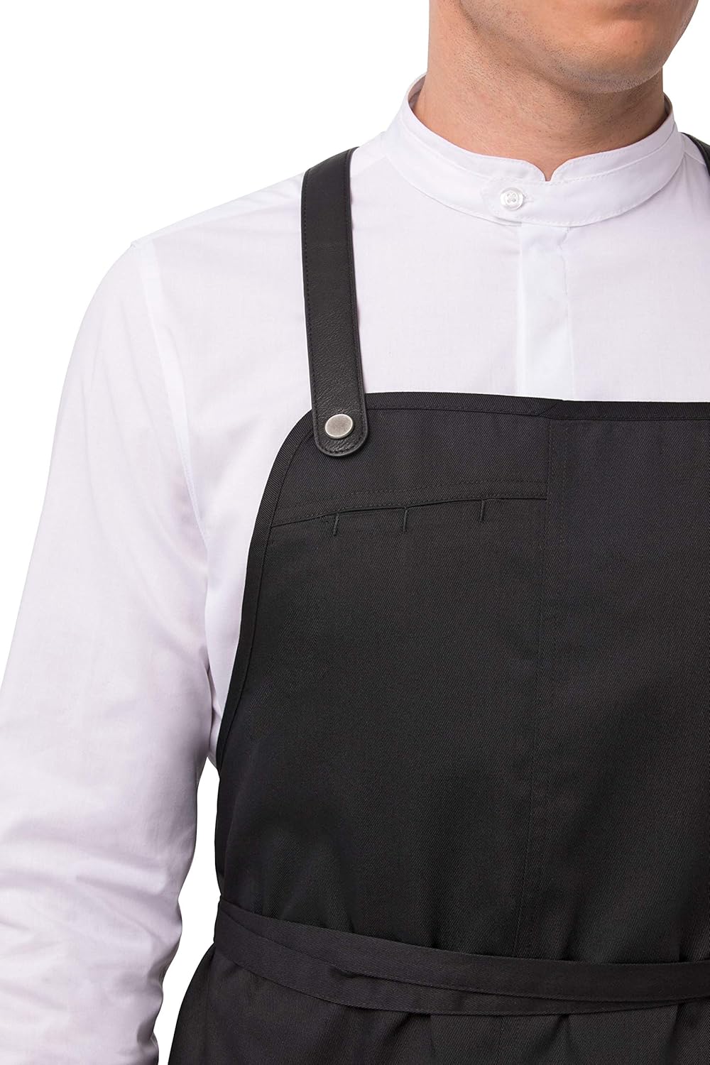 Chef Works mens Largo Bib Aprons, Black, 30.7 L x 37.8 W US: Clothing
