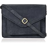 Leather Flapover Crossbody Handbag Purse for Women with Adjustable Strap & Overflap Snap Closure Tote/Bag