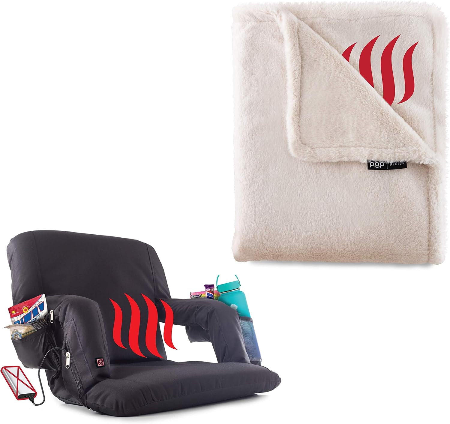 Portable Usb Heated Throw Blanket Pop Design Bundle The Hot Seat Heated Stadium Bleacher Seat Sports Outdoors Stadium Seats Cushions Ekoiosvn