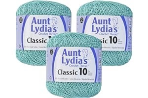 Aunt Lydia's Bulk Buy Crochet Cotton Classic Crochet Thread Size 10 (3-Pack) Aqua 154-450