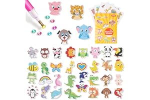 HEXIAOXIAO Diamond Painting Stickers for Kids 5D Diamond Painting Stickers Kits for Girls and Beginners DIY Anime Animal Diamond Art Crafts for Kids Ages 4-8 8-12 Small Diamond Mosaic Dots Gifts for Kids