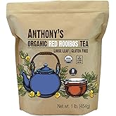 Anthony's Organic Red Rooibos Loose Leaf Tea, 1 lb, Gluten Free, Non GMO, Non Irradiated, Keto Friendly