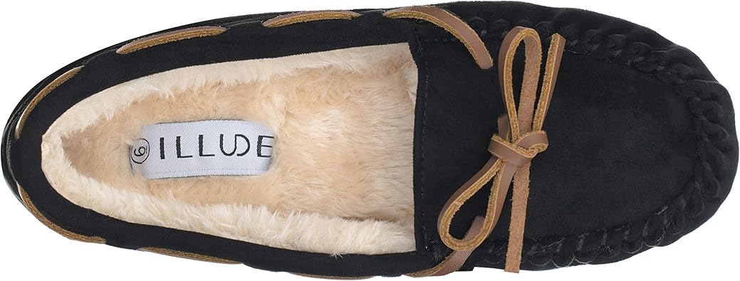 calistoga women's vegan suede faux fur moccasin