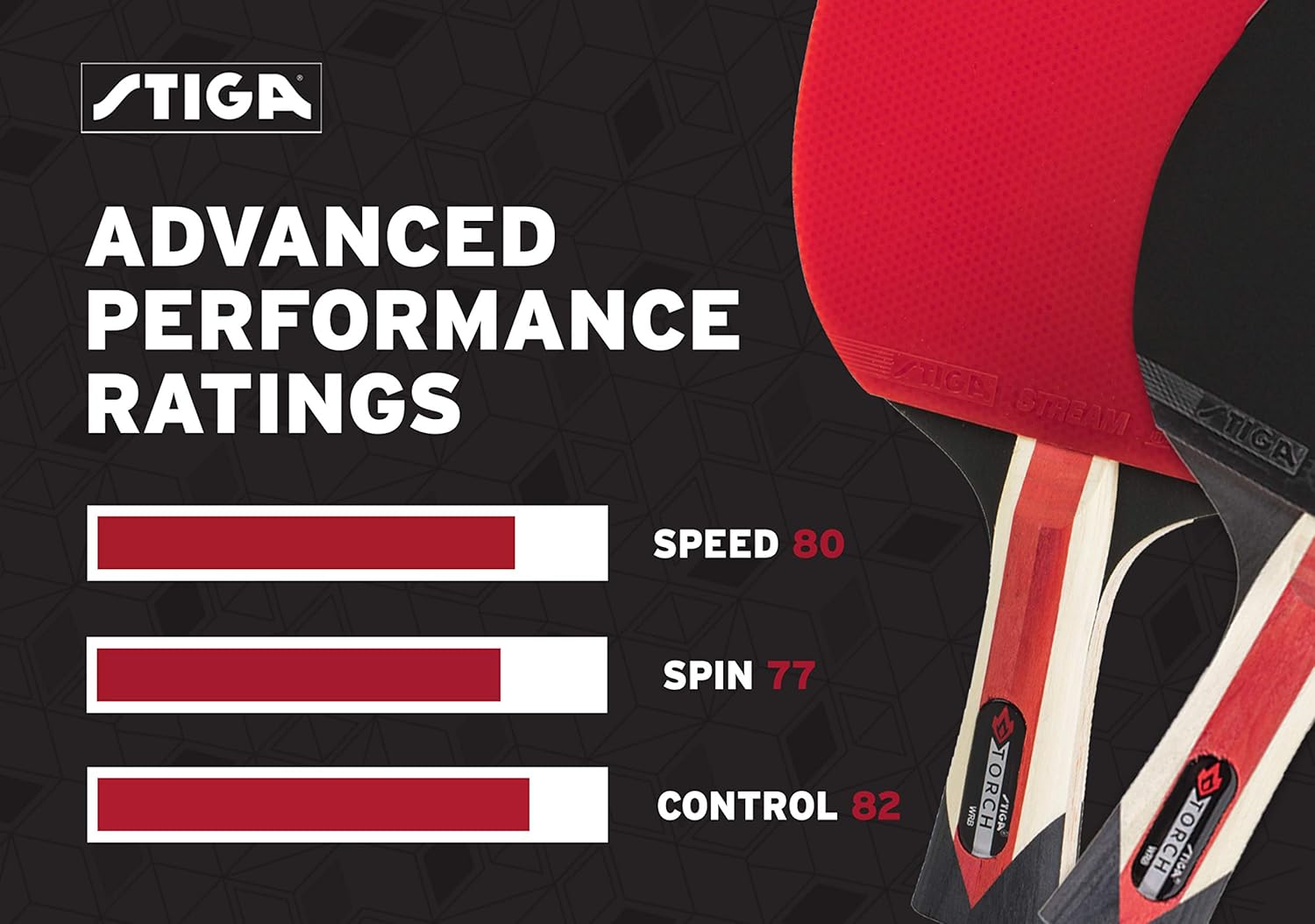 STIGA Torch Table Tennis Racket, Red : Sports & Outdoors