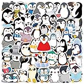 Kechup Cute Penguin Stickers for Kids Teens 60PCS Kawaii Animal Stickers for Water Bottles Laptop Luggage Scrapbook, Vinyl Waterproof Cartoon Stickers for Kids