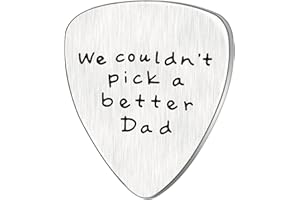 LAUHONMIN Fathers Day Gift Mens I couldn't Pick a Better Dad Guitar Pick Custom Gift for Daddy Papa Stainless Steel (We Could)