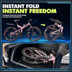 Max4out 26 Inch Folding Mountain Bike, 21 Speed