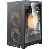 Shiny Snake L200 MESH 10.4L ITX Portable PC Chassis - No Riser Cable Needed | 205mm GPU - 135mm Cooler - 4 Fan Slot - Front Type-C &amp; USB 3.0 - High Airflow Vertical Small Form Factor Mini-ITX Case -Black