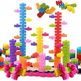 STEM Building Blocks Toys for Kids &ndash; Educational and Safe Gear Interlocking Construction Playset &ndash; Develop Creativity Preschool Brain Teaser Montessori Toys Gift for 3 4 5 Years Old Kids Boys Girls