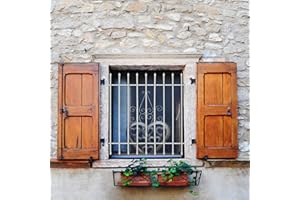 HOUSAGIES Grisham Spear Point Heavy-Duty Window Bars (White, 42"X42") Window Safety Guards for Childen, Outdoor Prevent Burglary Window Security Bar