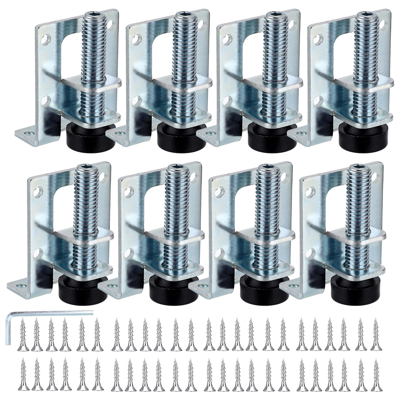 IGNPION Heavy Duty Adjustable Furniture Leveler Feet 8pcs M10 Furniture Leveling Legs for Tables, Shelving Units, Cabinets, Workbench,Silver โ image 1