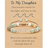 Sistble Valentines Day Inspirational Gifts for Women Wave Bracelet Encouragement Gifts Natural Stone Beaded Bracelets Life Is Tough Cheer Up Spiritual Thoughtful Get Weel Gifts Birthday Jewelry